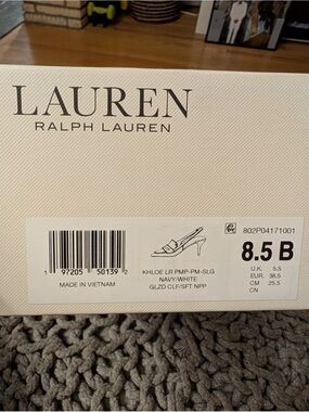 LAUREN Ralph Lauren Navy/White Heeled Mule (8.5 B)